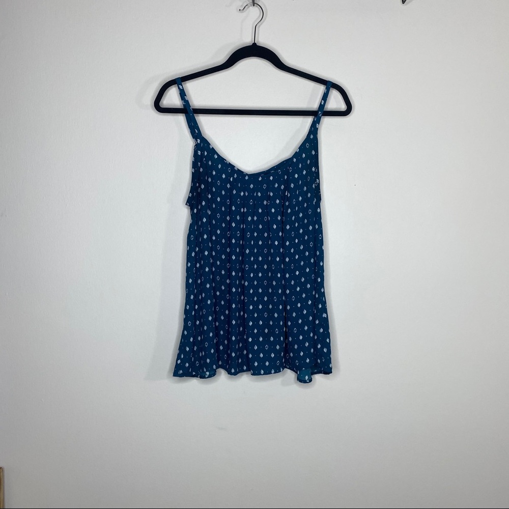 Torrid Blue & White Patterned Blouse